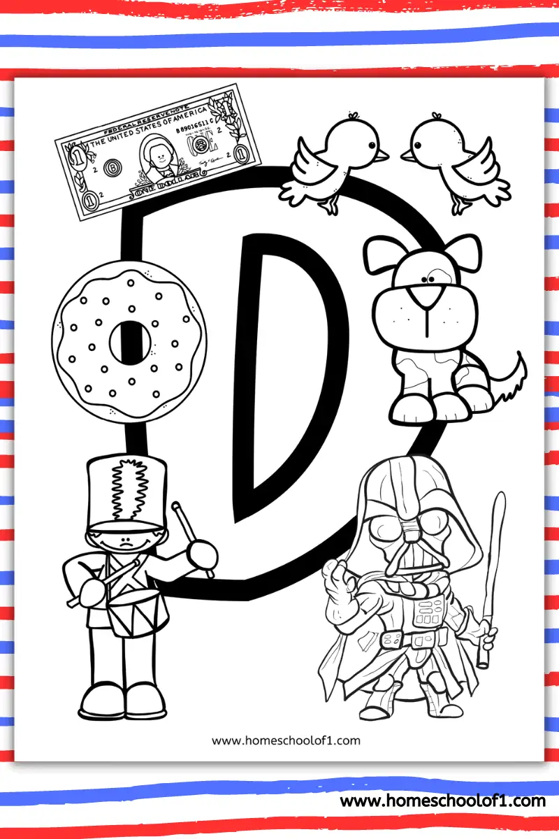 letter d coloring sheet