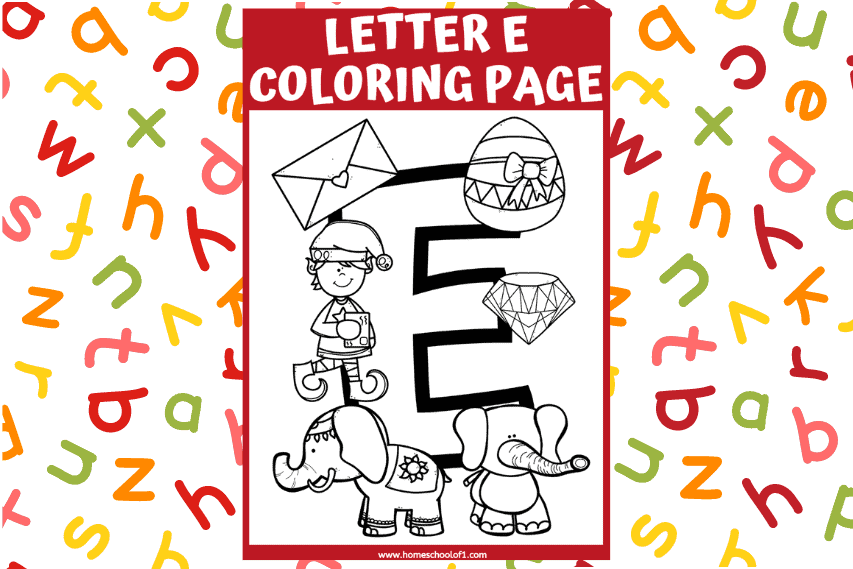 letter e coloring sheet
