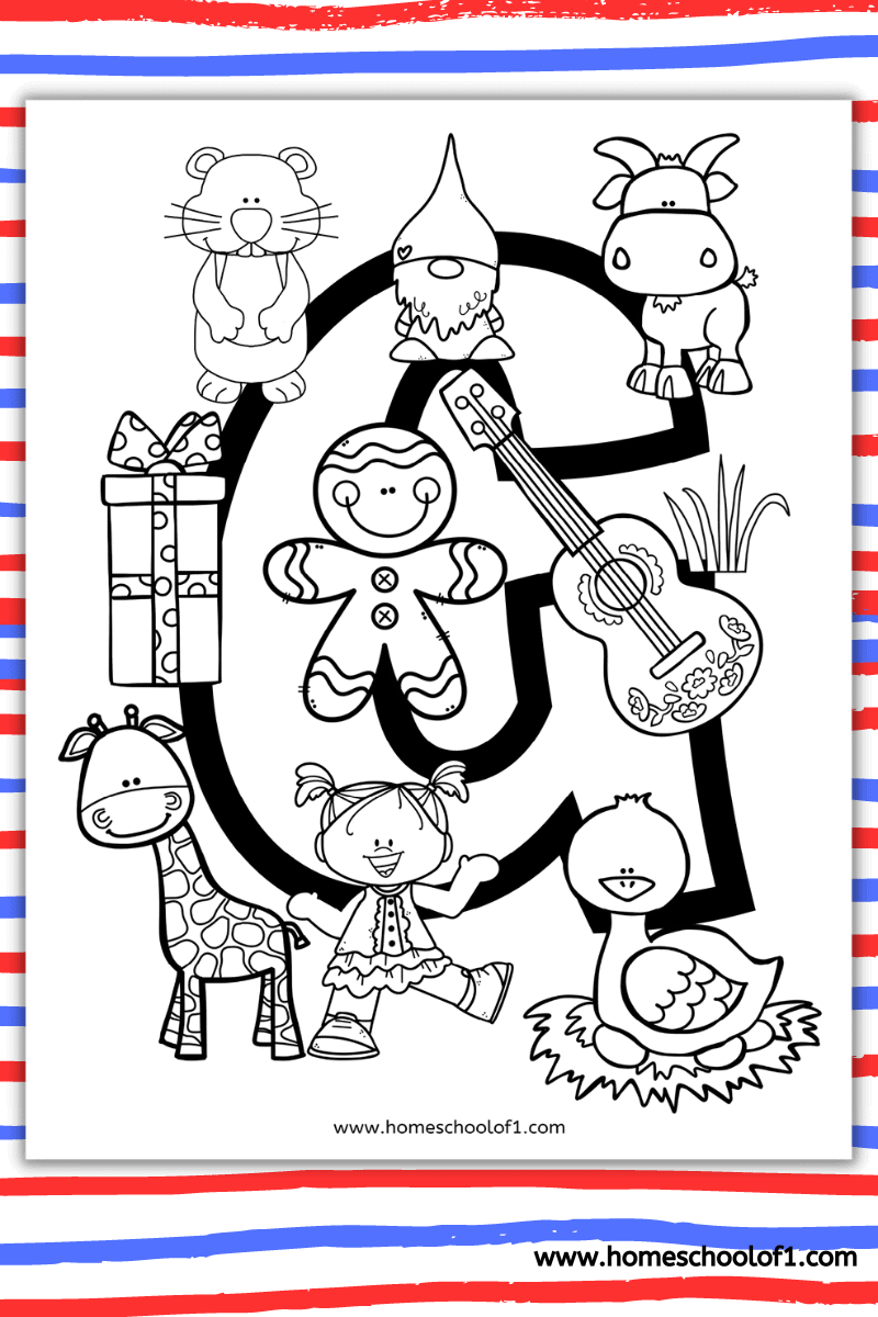 letter g coloring sheet