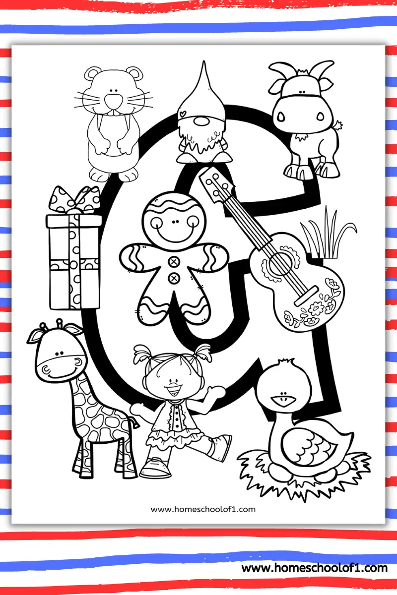 letter g coloring sheet