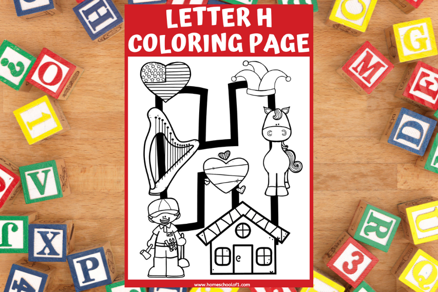 Free Letter H Coloring Page Perfect for Preschoolers