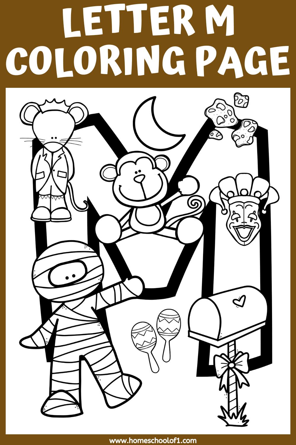 Free Letter M Coloring Page for Preschool Alphabet Fun