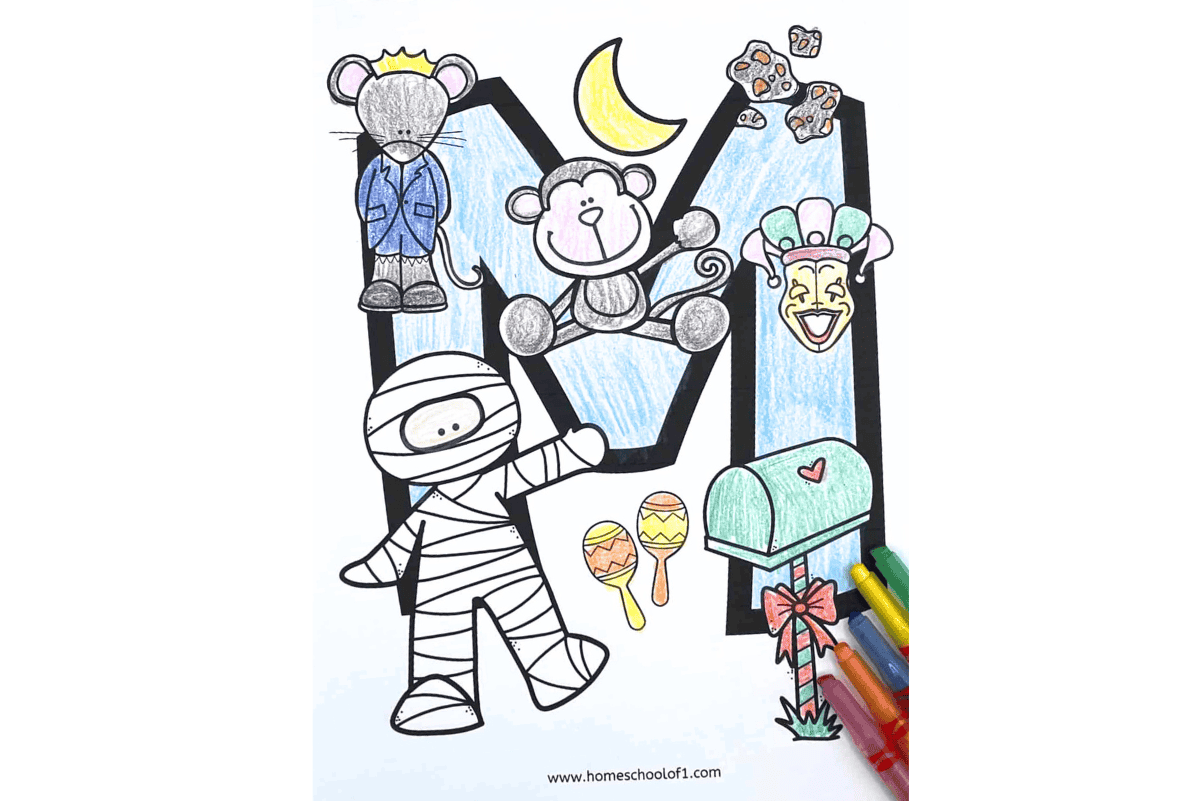 letter m coloring sheet