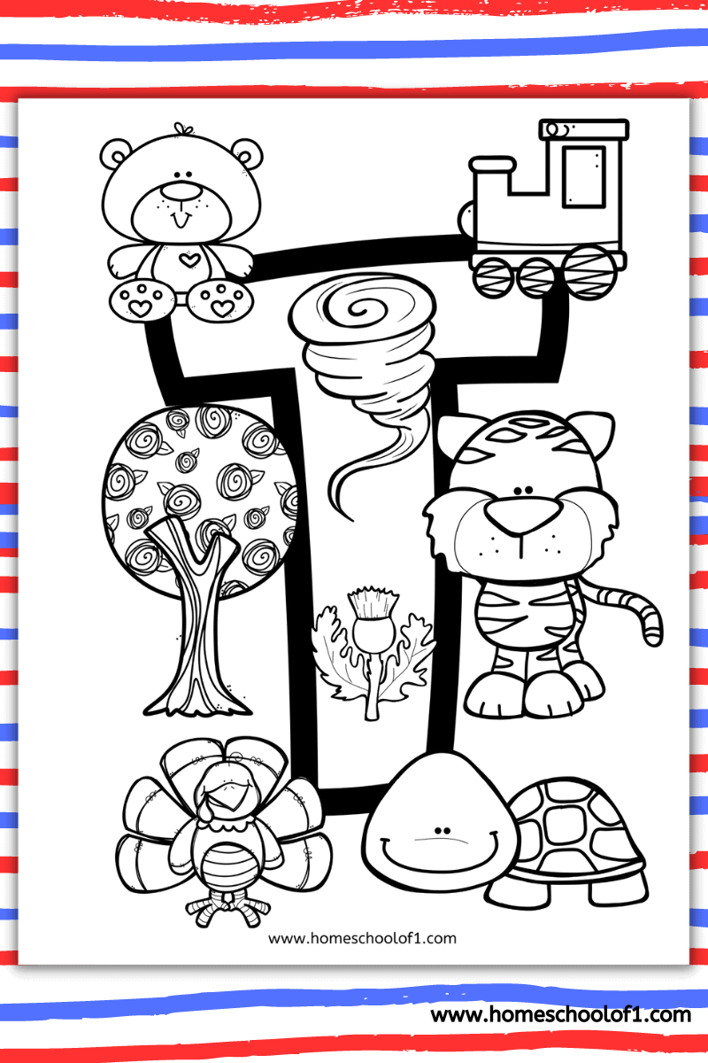 letter t coloring sheet