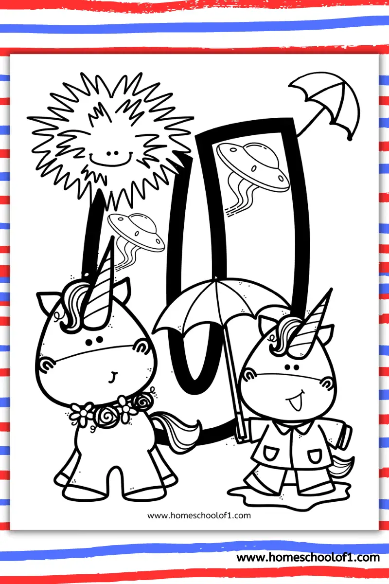 letter u coloring sheet