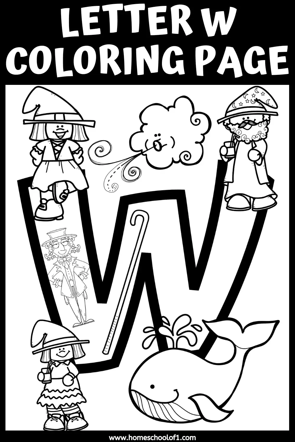 letter w coloring page