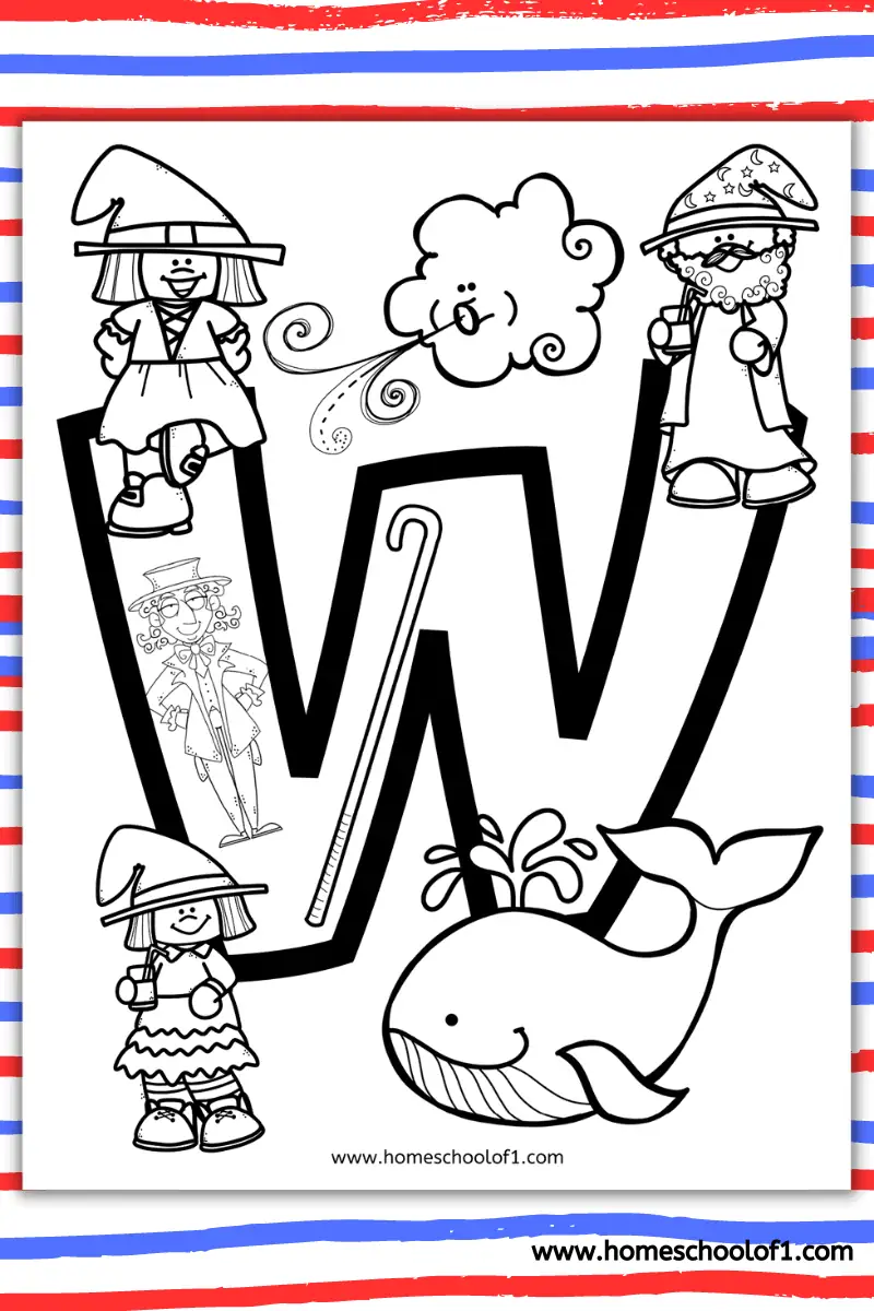 letter w coloring sheet