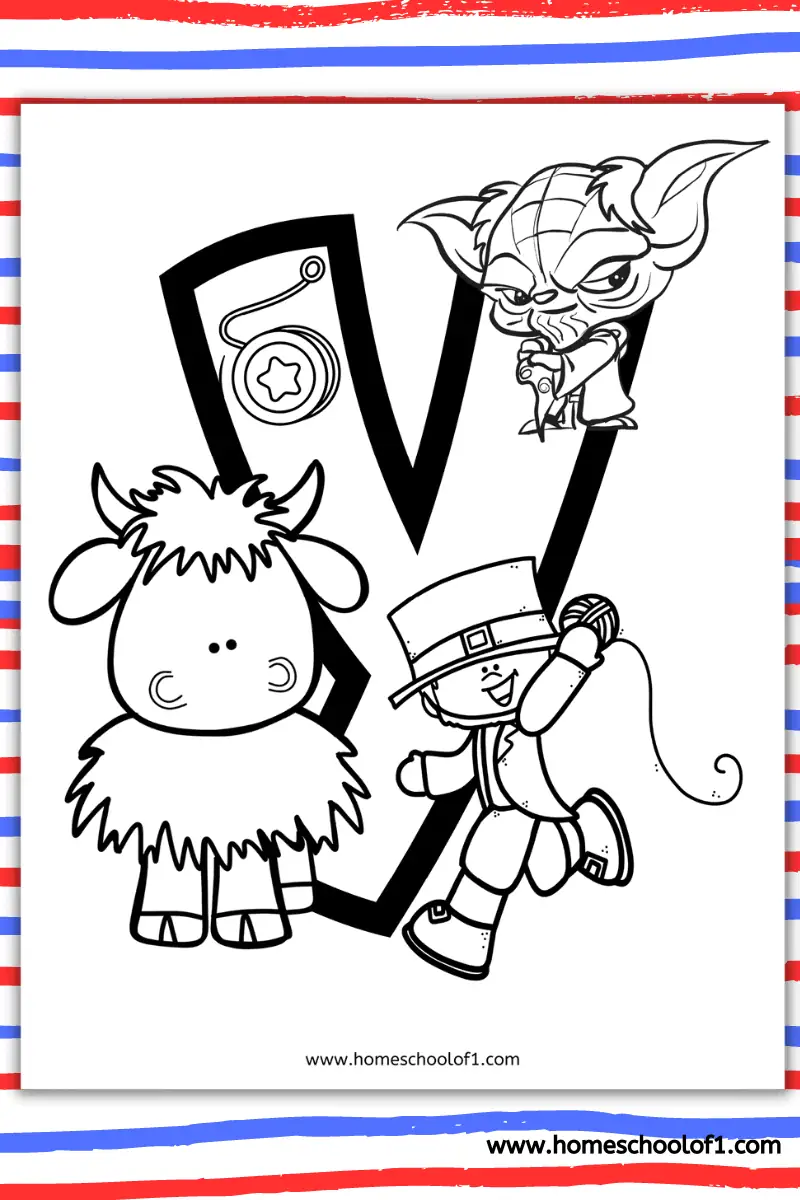letter y coloring sheet