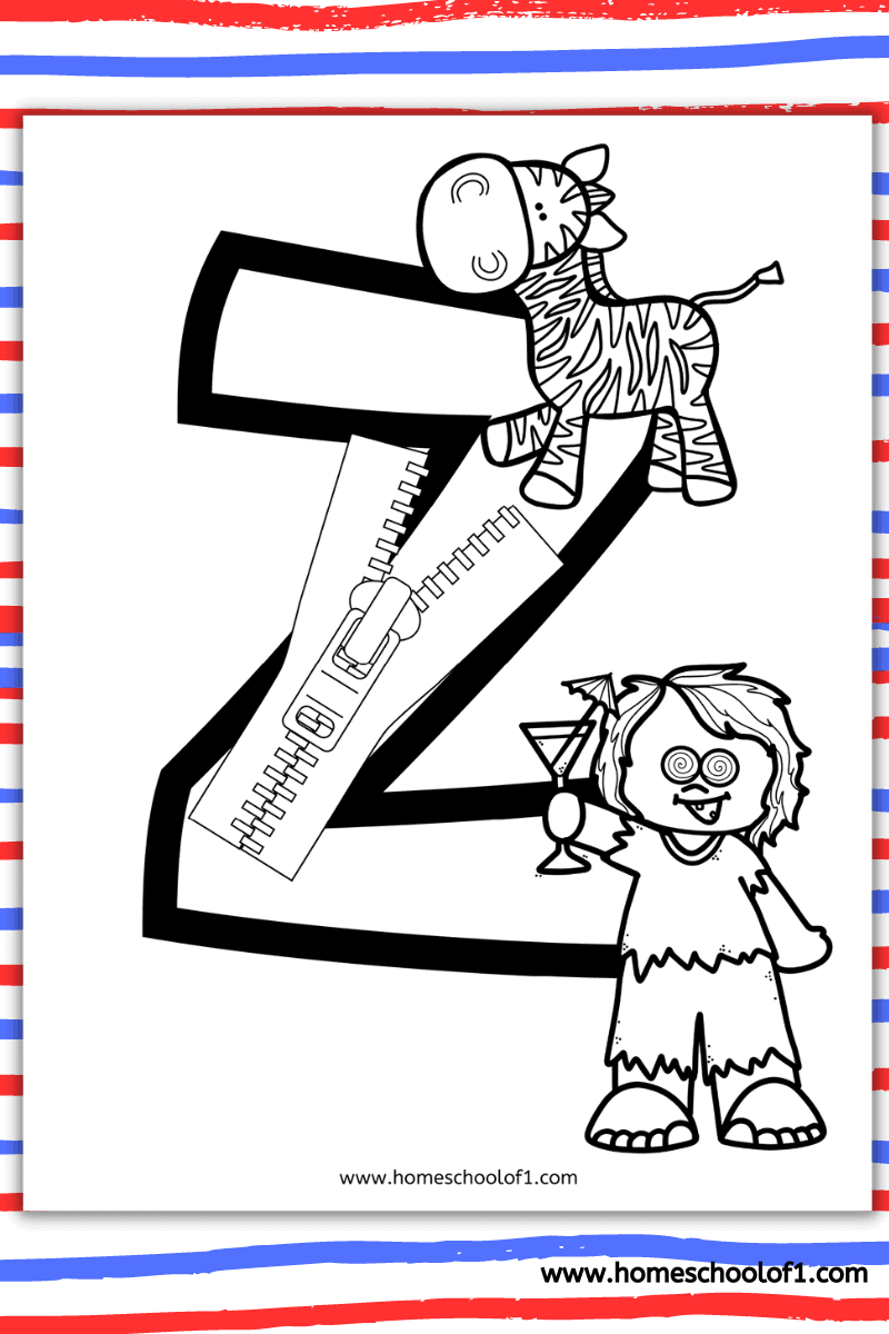 letter z coloring sheet