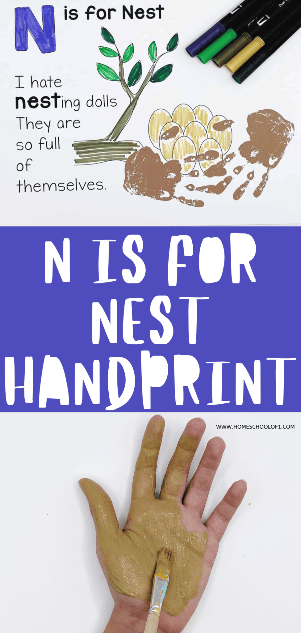 N is for Nest Handprint Art | A Fun Preschool Craft!