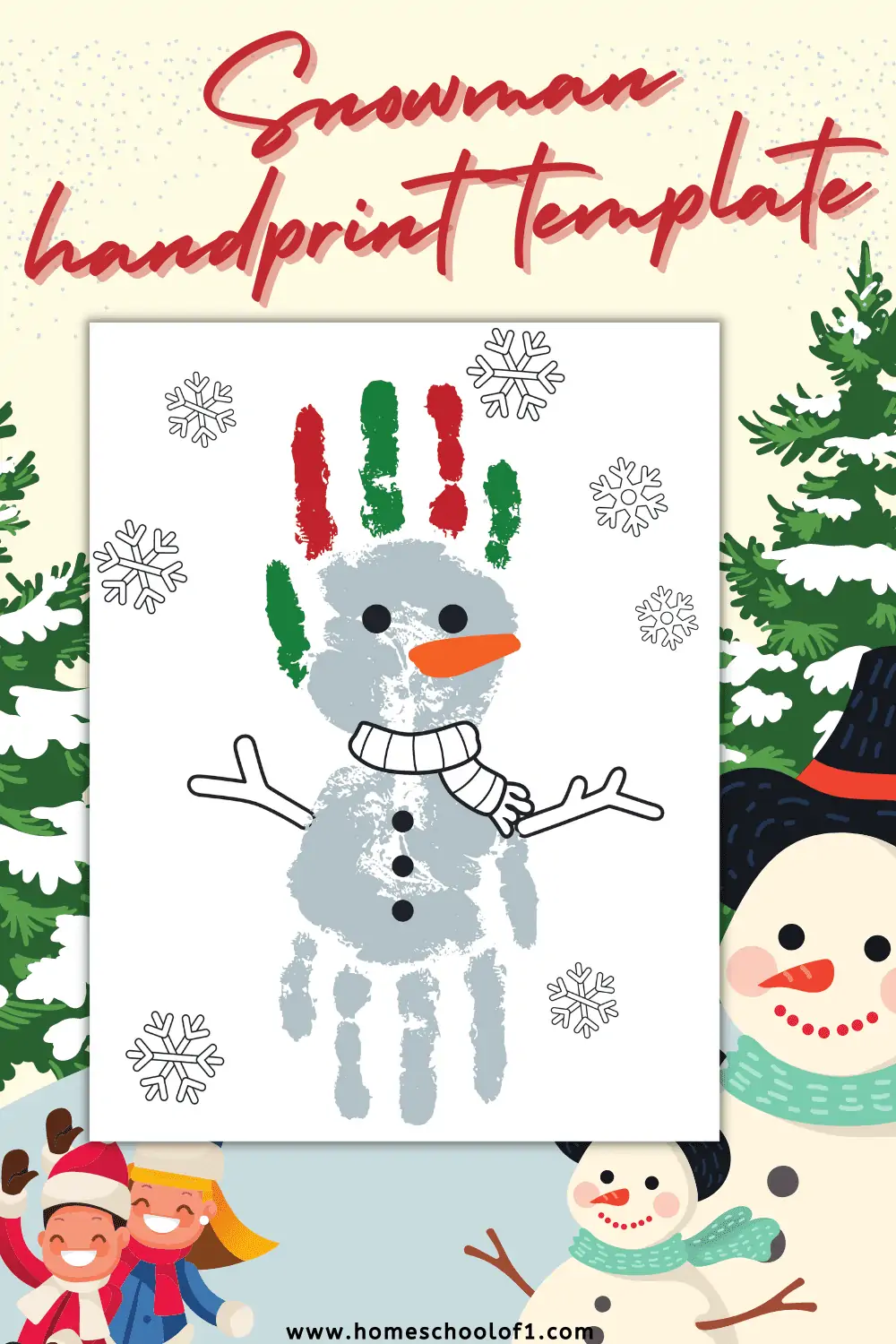 snowman handprint craft