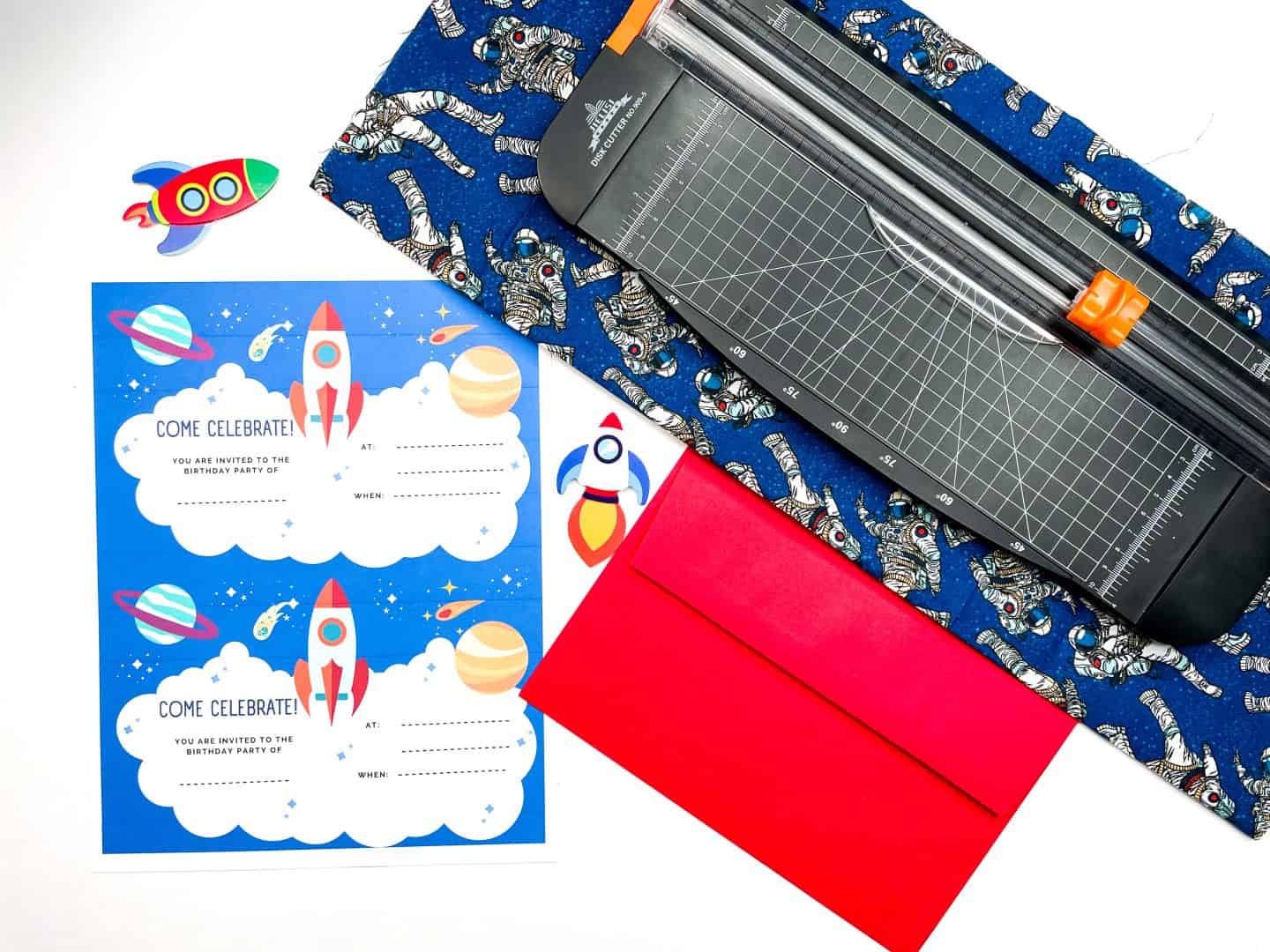 space birthday party invitation 