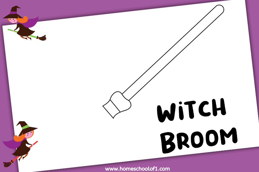 witch broom handprint template