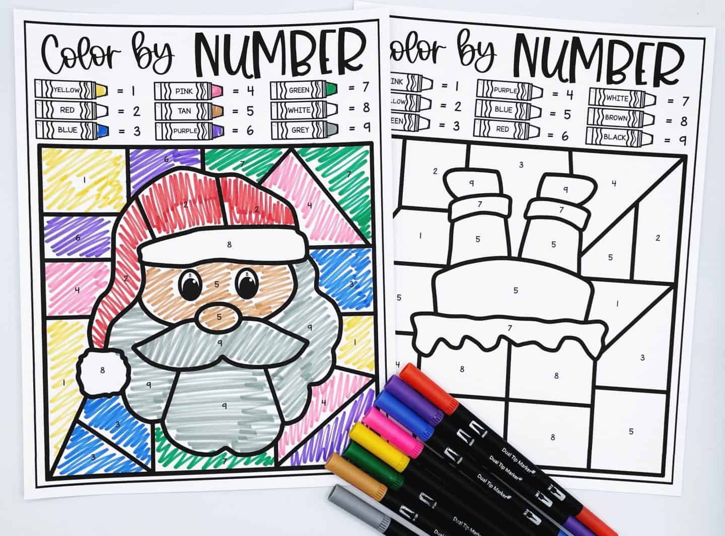 CHRISTMAS COLOR BY NUMBER 3