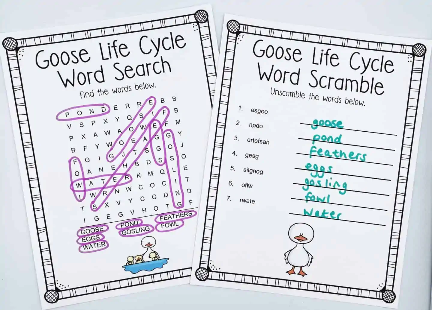 GOOSE WORD PUZZLES