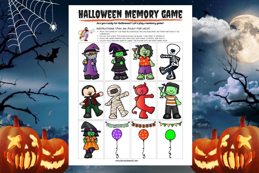 Free Halloween Memory Game Printable