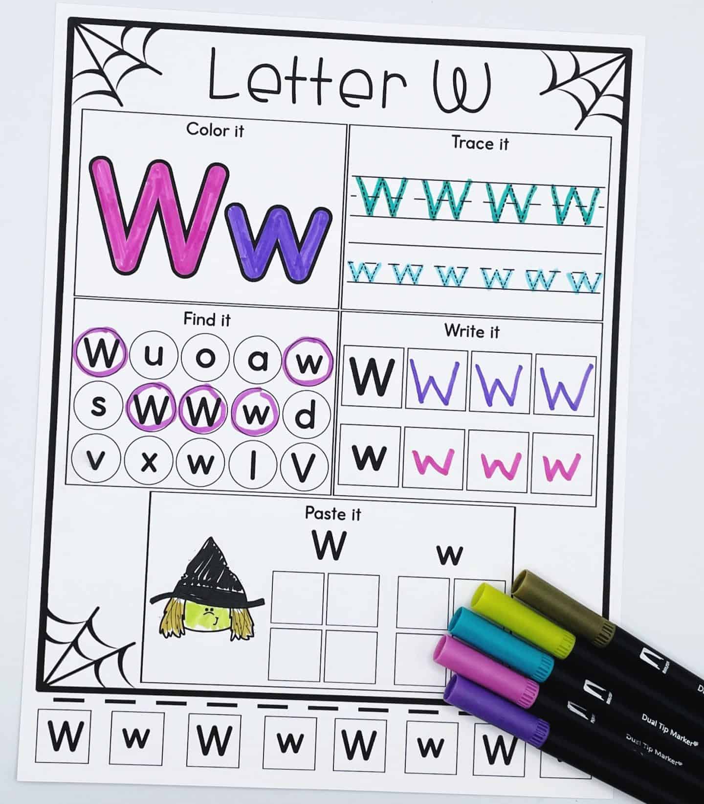 Halloween Alphabet Activities Letter W