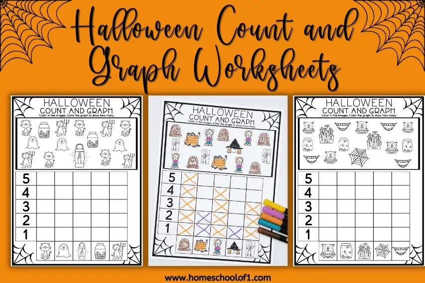 3 Free Halloween Graphing Worksheets (Color, Count & Graph)