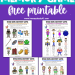 Roald Dahl memory game free printable