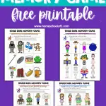 Roald Dahl memory game free printable