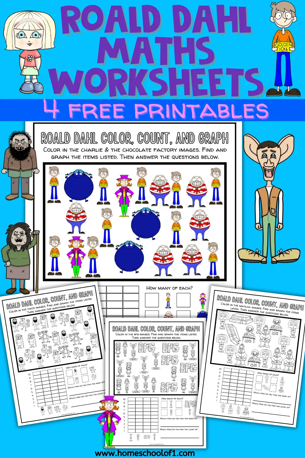 Roald Dahl maths worksheets