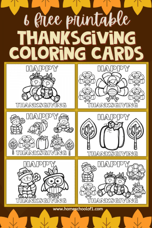 6 Free Printable Coloring Thanksgiving Cards For Kids