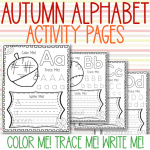 Autumn alphabet activites, 26 free pages for preschool