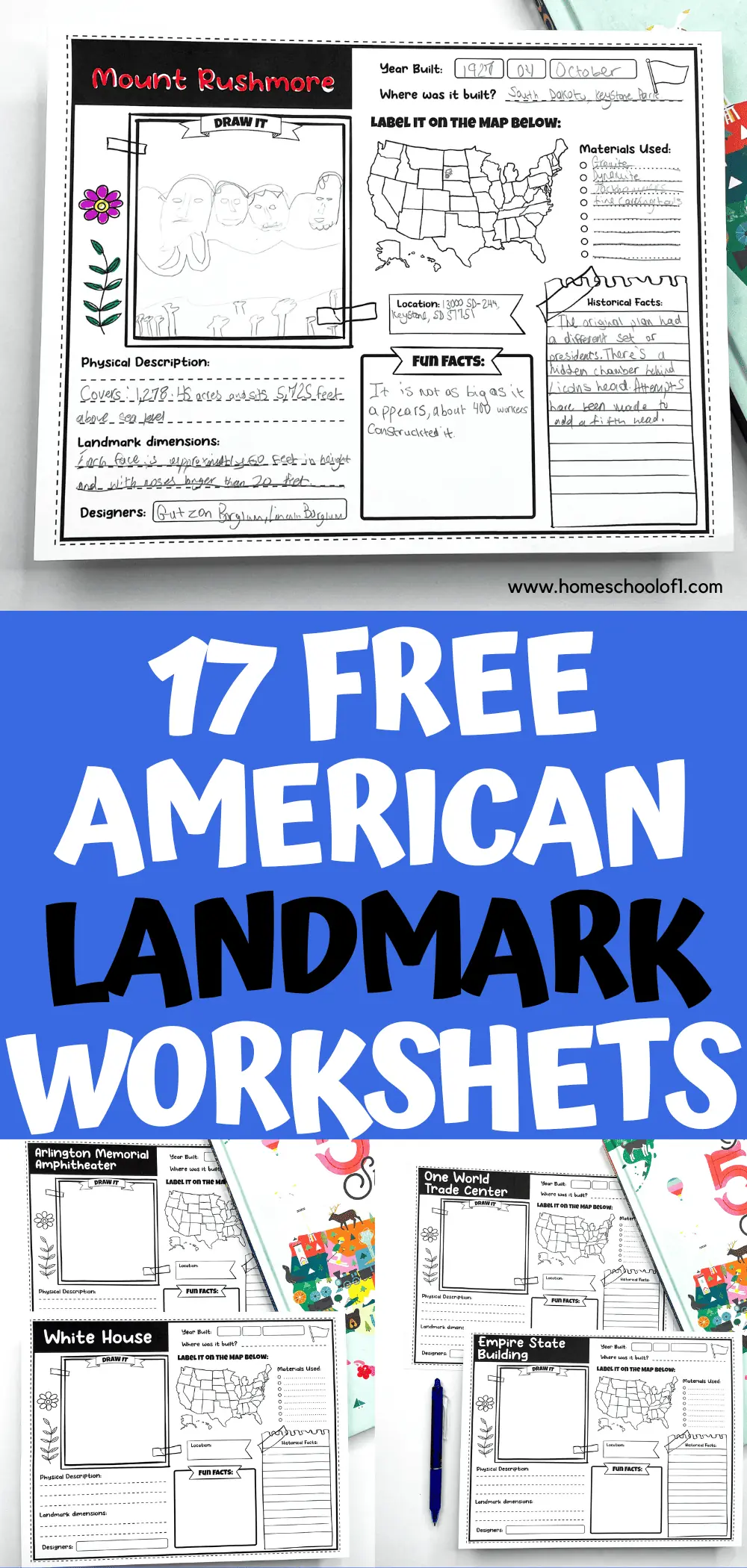 american landmarks worksheets (2)