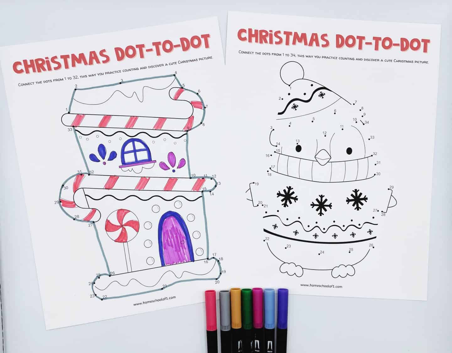 christmas dot to dot printables