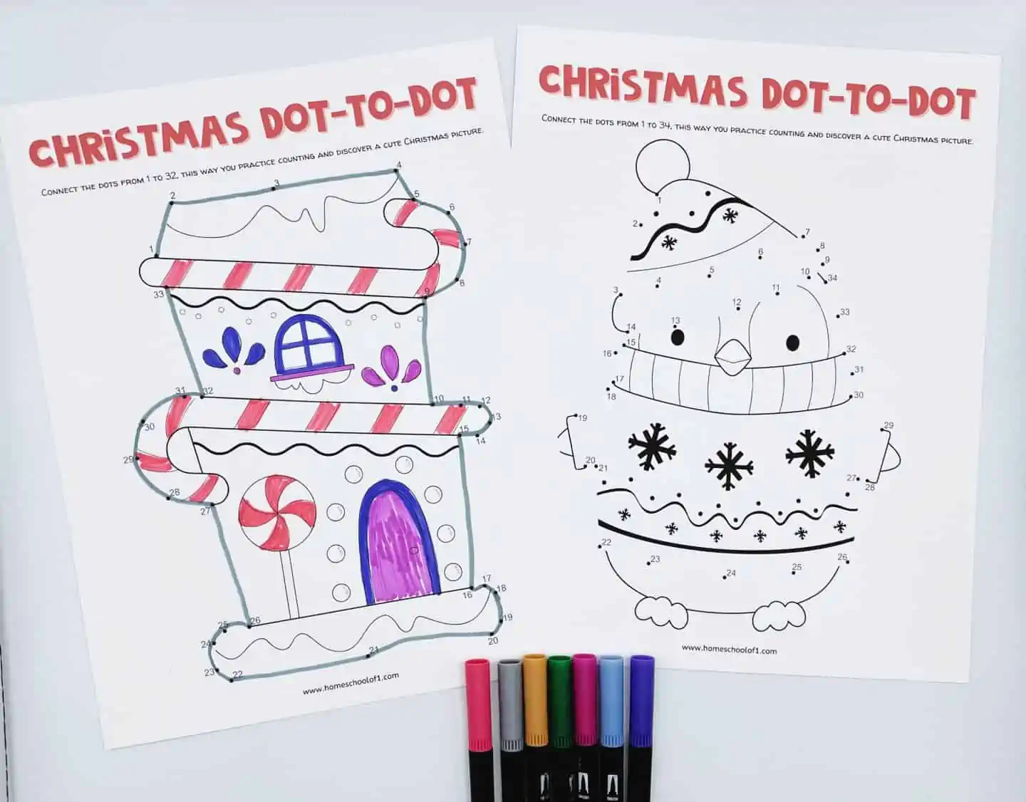 christmas dot to dot printables