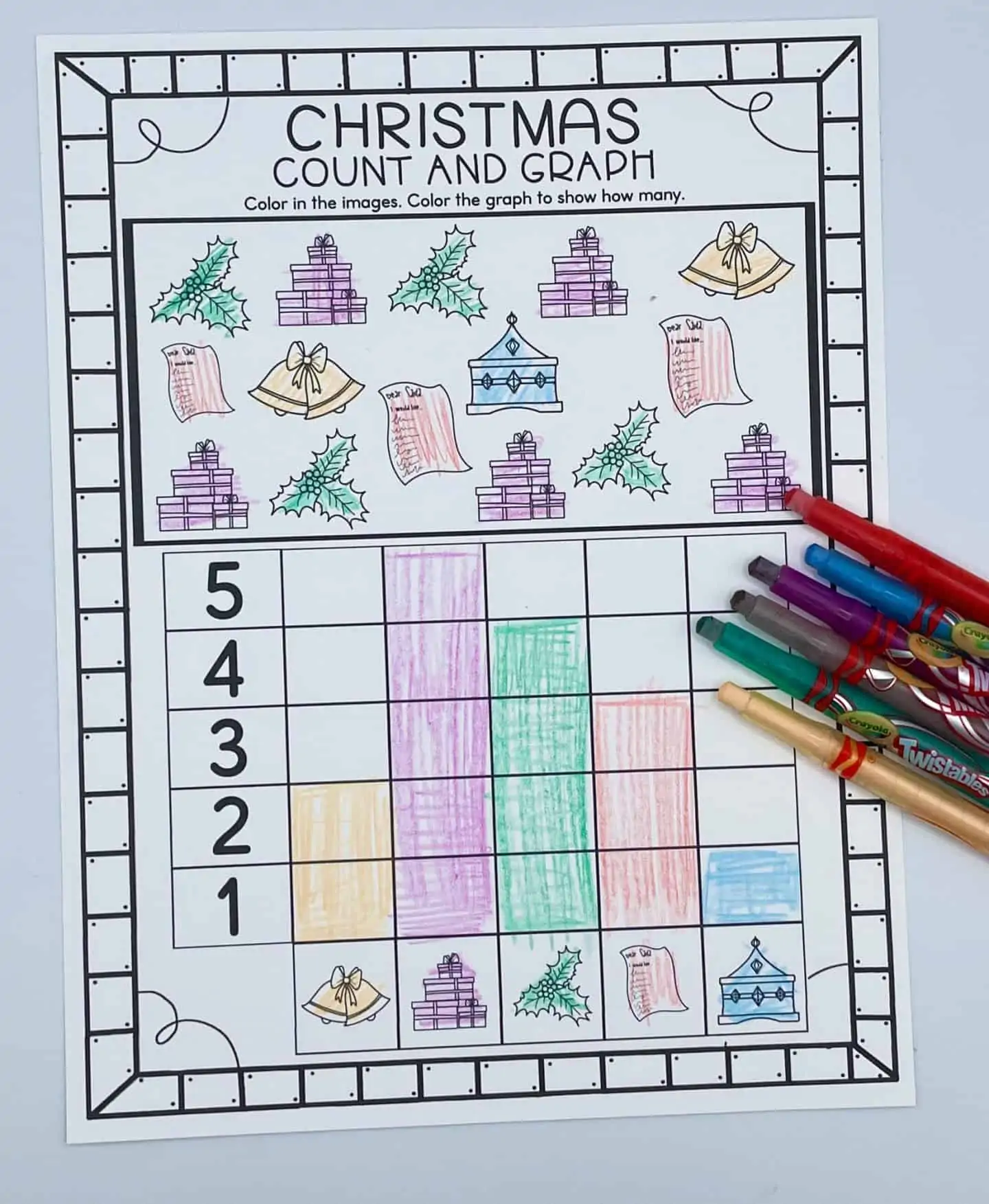 christmas graph worksheets