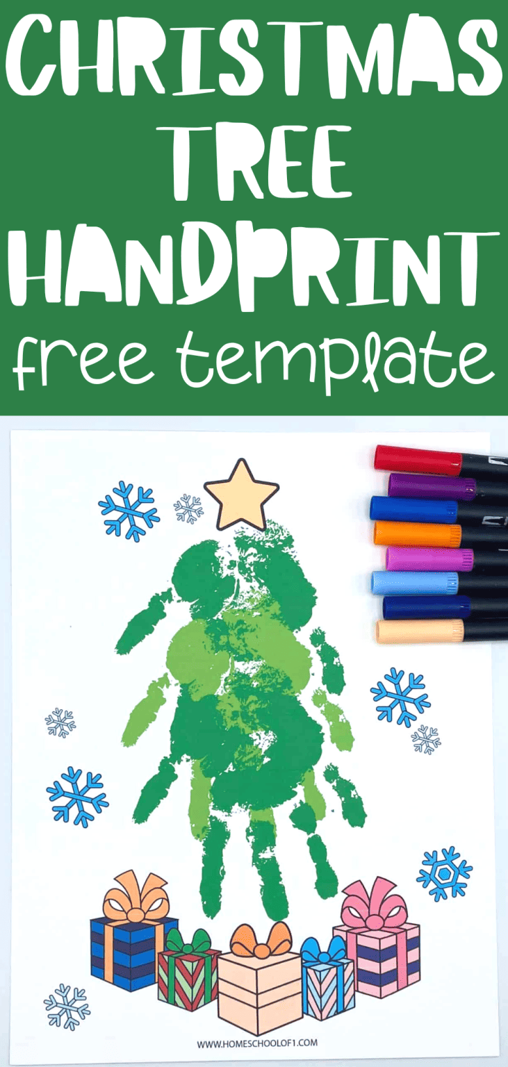 Handprint Christmas Tree Template for Preschoolers