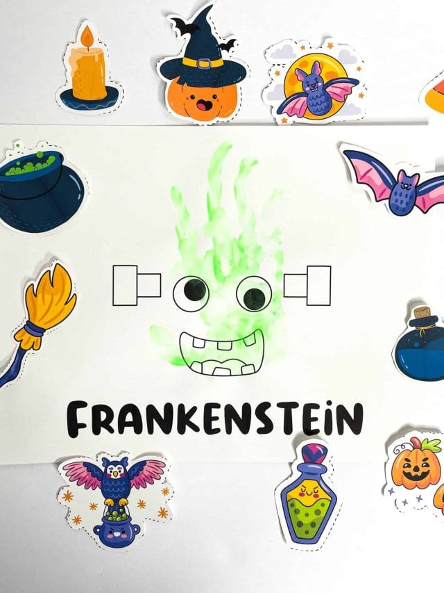 frankenstein halloween handprint