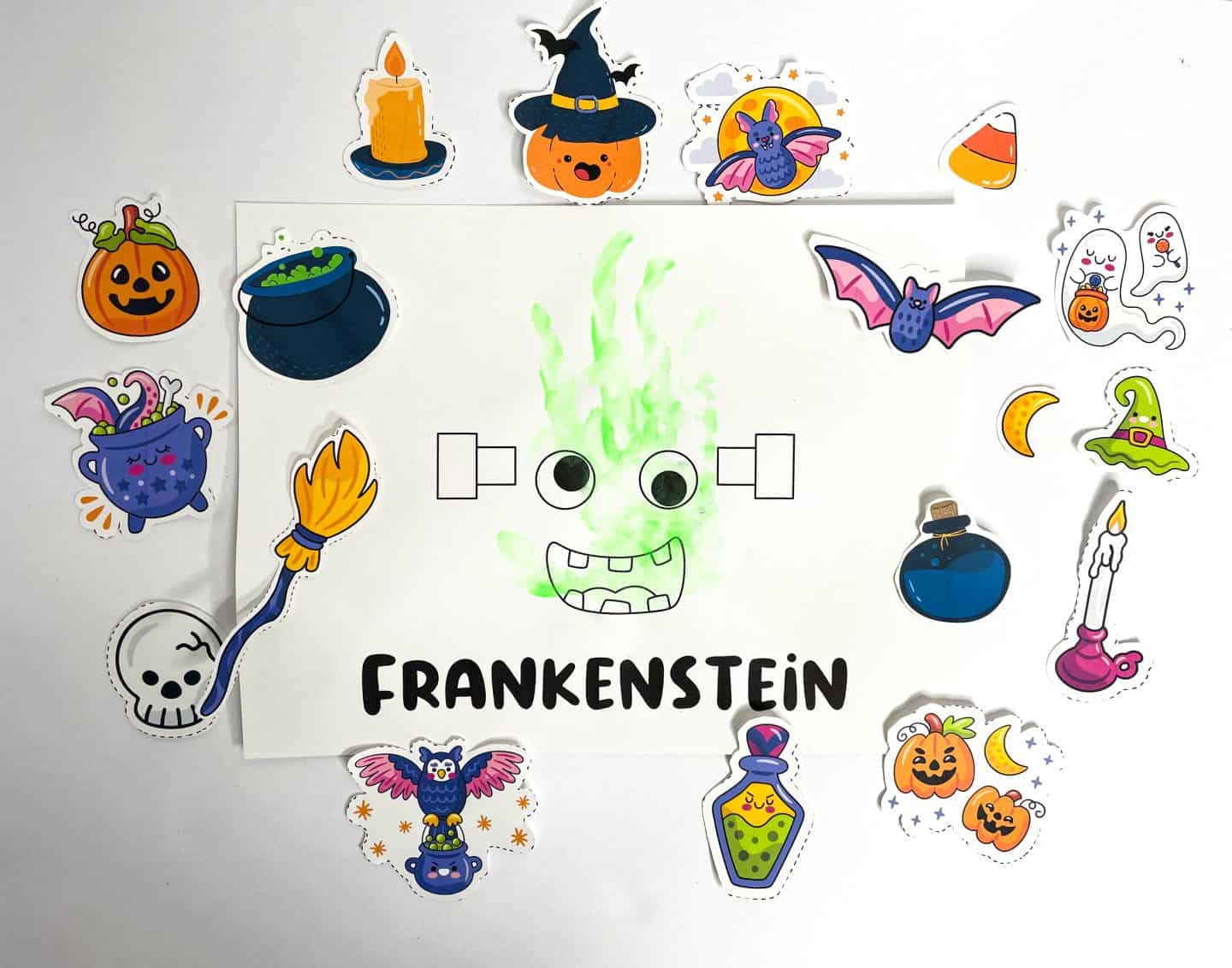 frankenstein halloween handprint