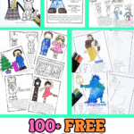 Over 100 free coloring pages for kids featuring history, holidays, alphabet worksheets, and educational printables.