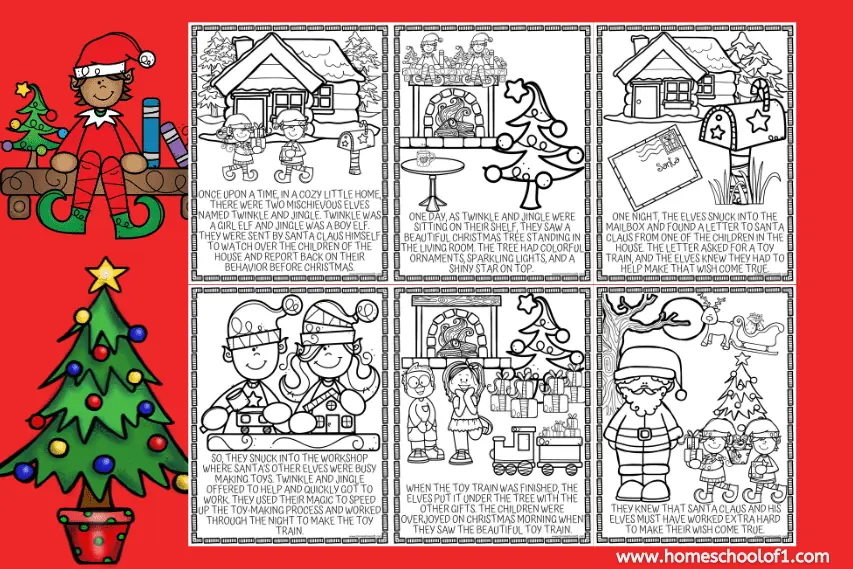 free elf story coloring book