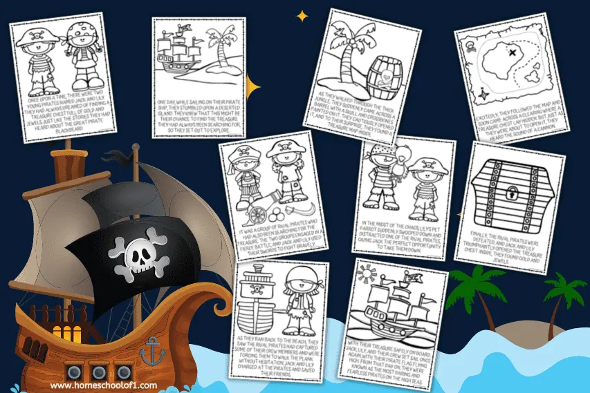 Free Pirate Coloring Pages and a Tale of Treasure