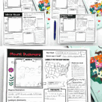 Printable U.S. landmarks worksheets for kids featuring activities on Mount Rushmore, White House, Empire State Building, and One World Trade Center with mapping, drawing, and fact sections.