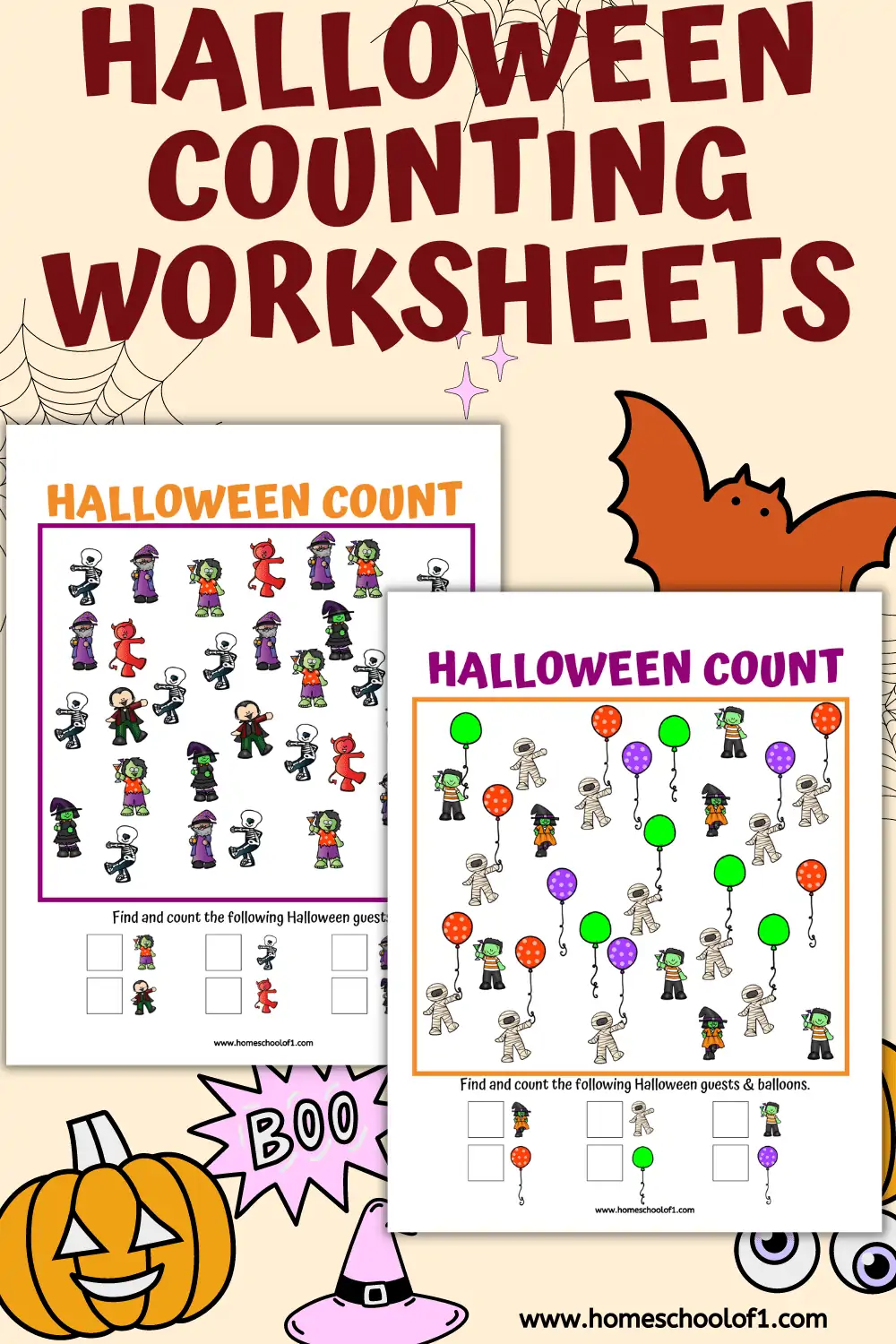 halloween counting worksheets