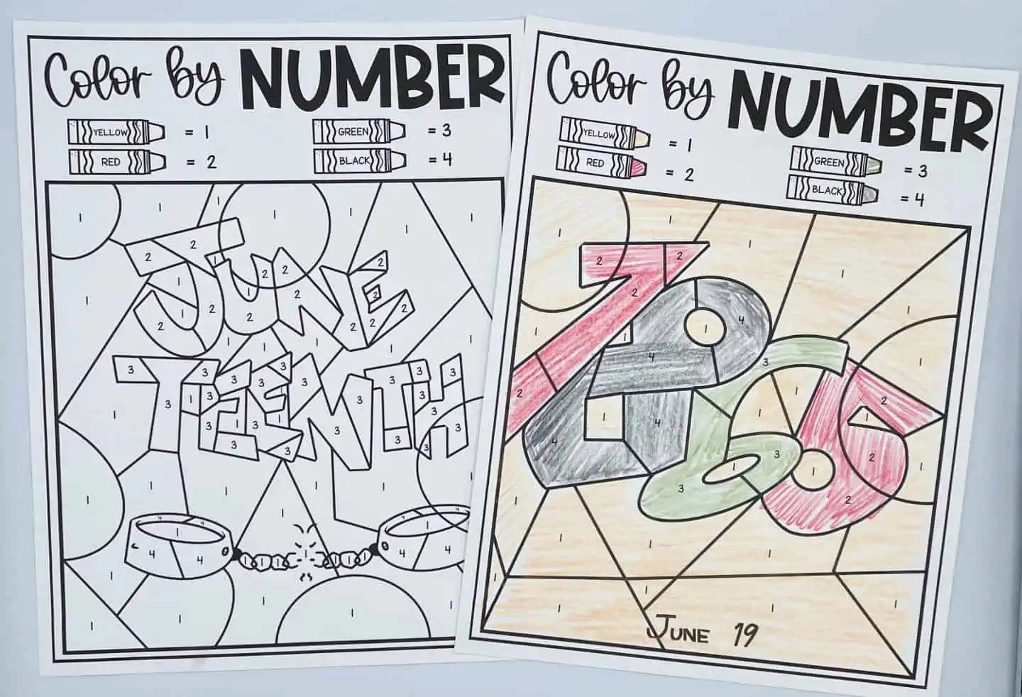 juneteenth color by number