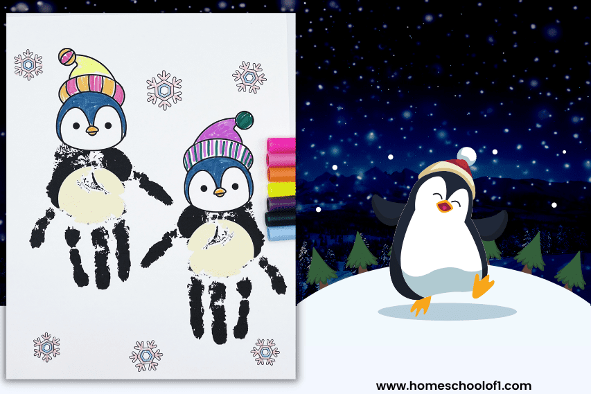 penguin handprint craft