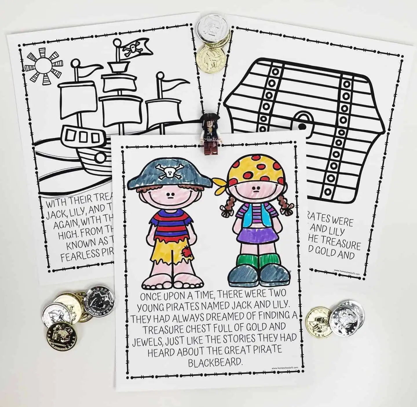 pirate coloring storybook