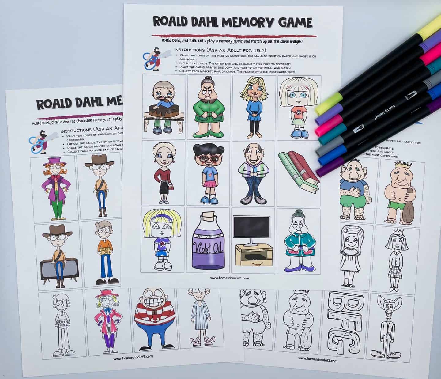 roald dahl printable games