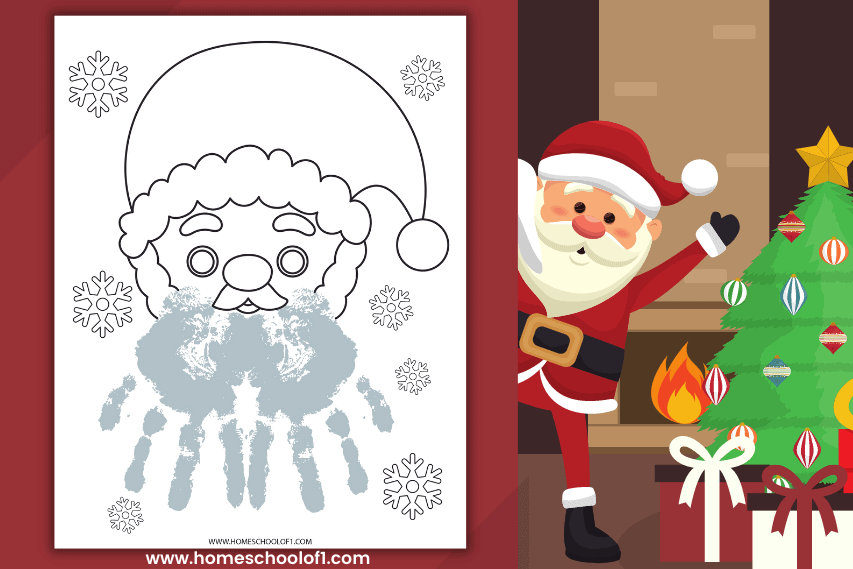 santa handprint craft