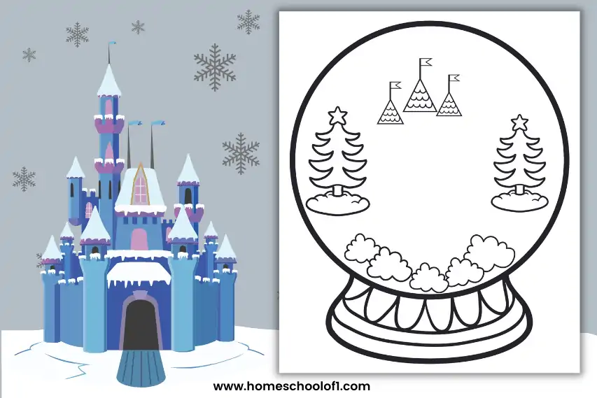 snowglobe handprint template