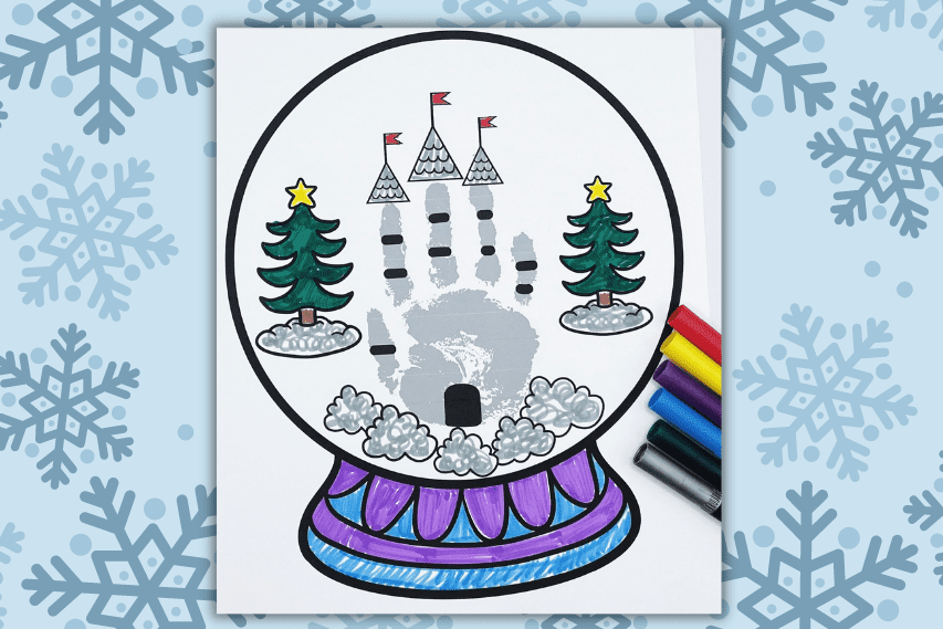 snowglobe handprint