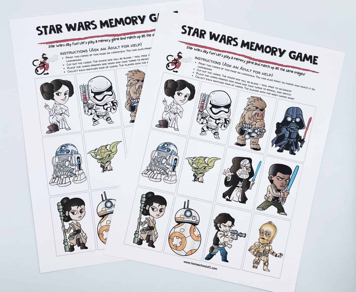 star wars memory game