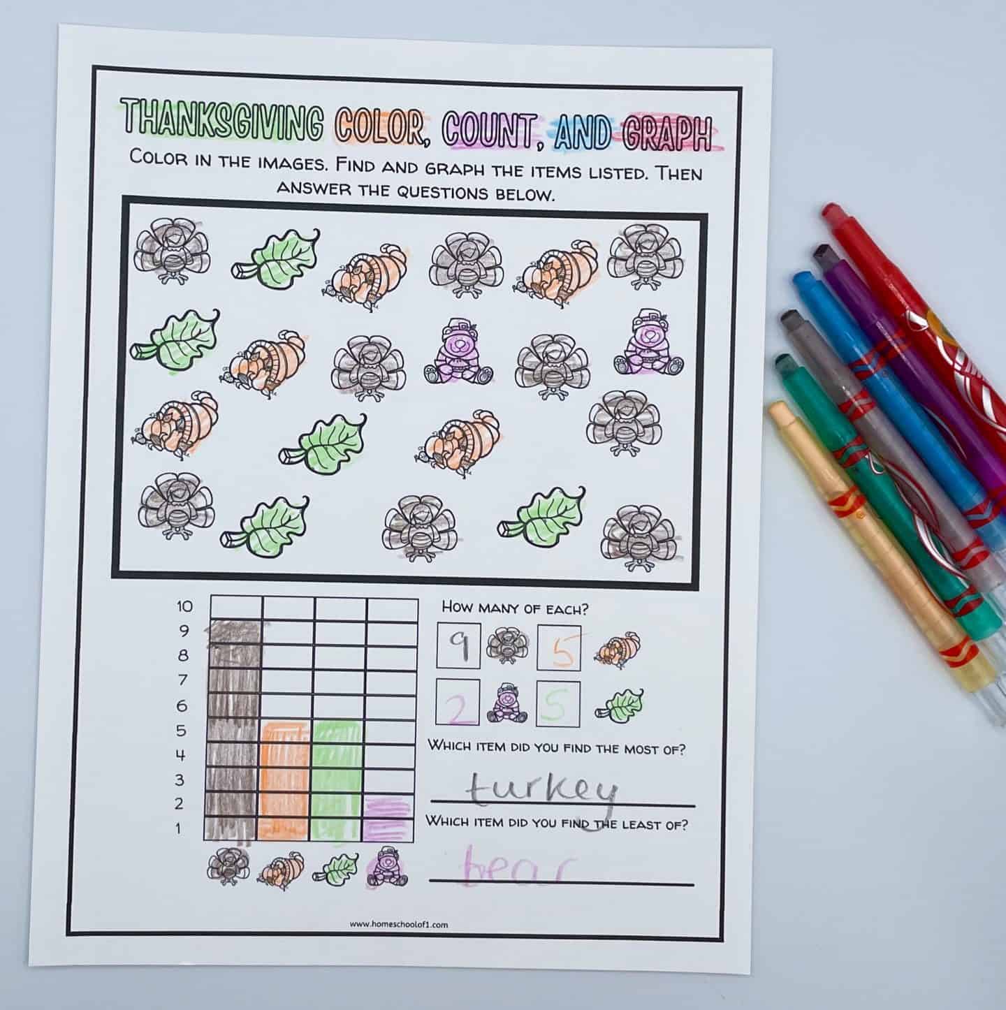 thanksgiving graphing activity