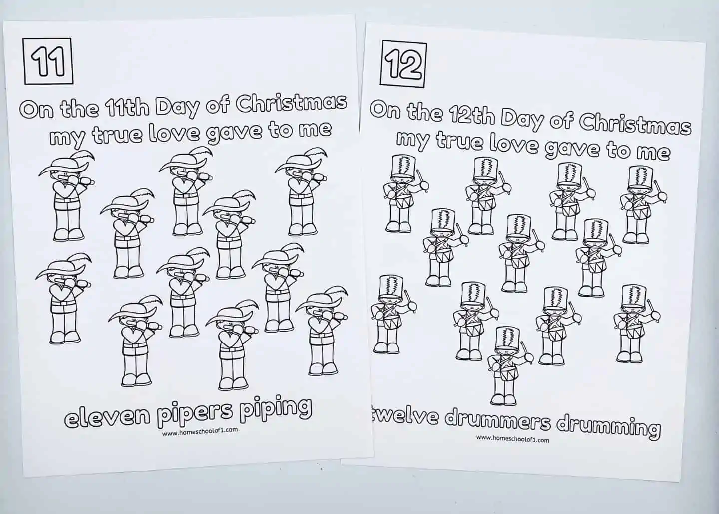 12 DAYS OF XMAS FREE COLORING PAGES