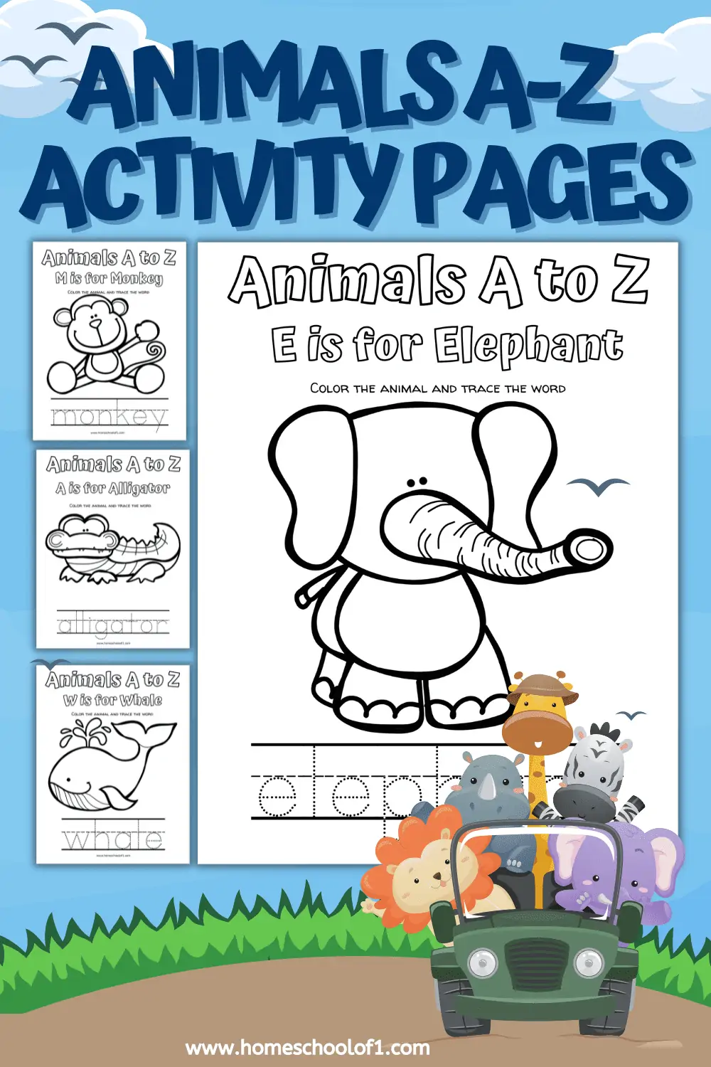 free Alphabet Animals Coloring Pages